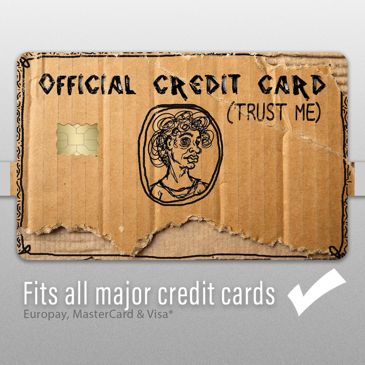 10 Pack Funny Credit Card Skins, Weird Cardboard “Trust Me” Design, Novelty Debit & Credit Card Sticker Covers