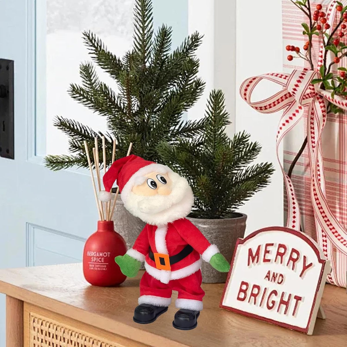 Animated Dancing Santa Plush Toy – Singing & Hip-Swinging Christmas Decoration, Funny Musical Santa for Holiday Parties & Home Decor