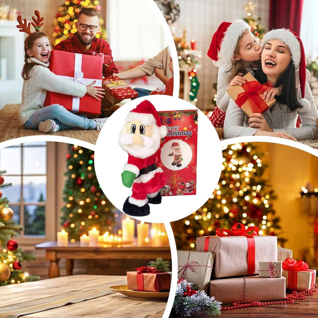 Animated Dancing Santa Plush Toy – Singing & Hip-Swinging Christmas Decoration, Funny Musical Santa for Holiday Parties & Home Decor