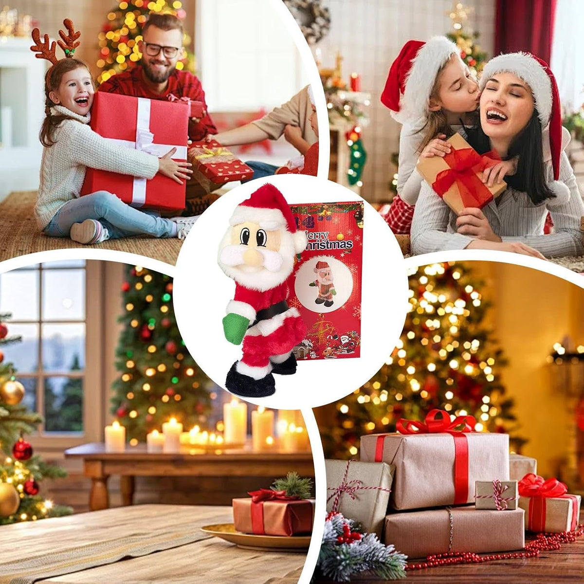 Animated Dancing Santa Plush Toy – Singing & Hip-Swinging Christmas Decoration, Funny Musical Santa for Holiday Parties & Home Decor