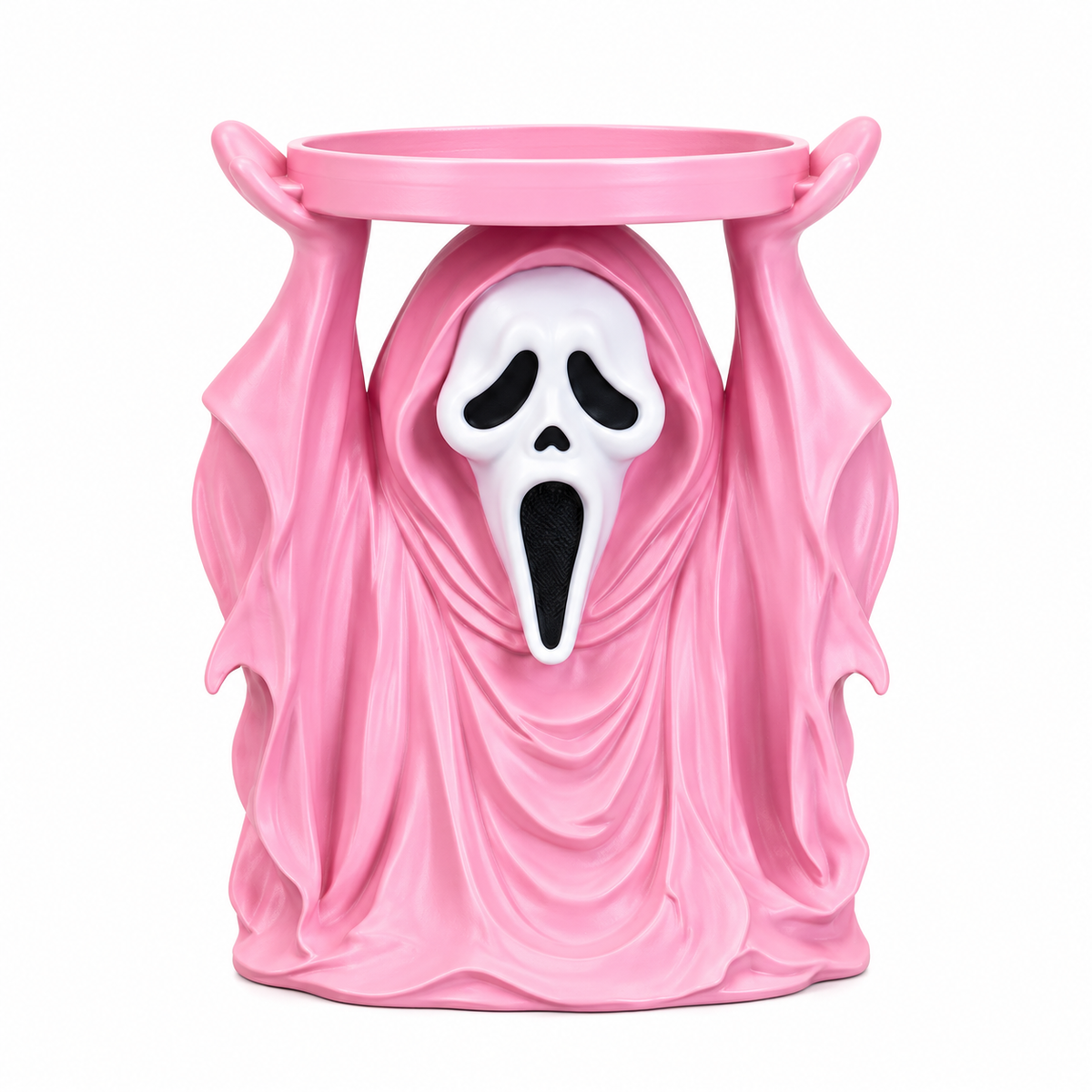 Spooky Ghost Candle Holder – Halloween Scream Tabletop Candle Stand