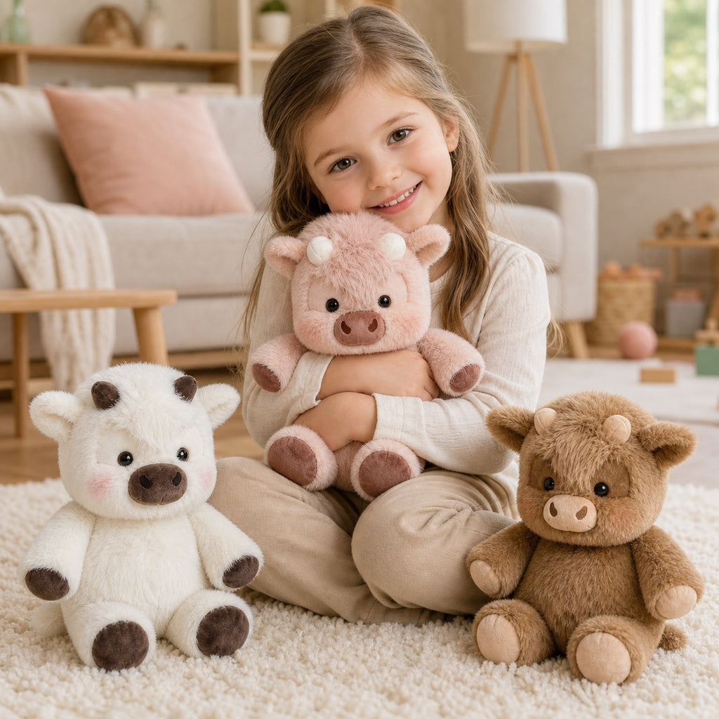 Cute Cow Plush Toy – Soft 20cm Farm Animal Stuffed Toy for Bedroom, Office & Gifts
