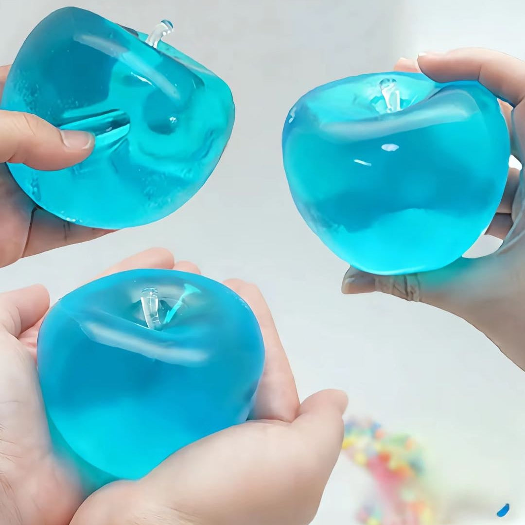 Transparent Candy Apple Squishy Stress Toy – Crystal Clear Slow Rising Squeeze Fidget | Soft Sensory Desk Toy