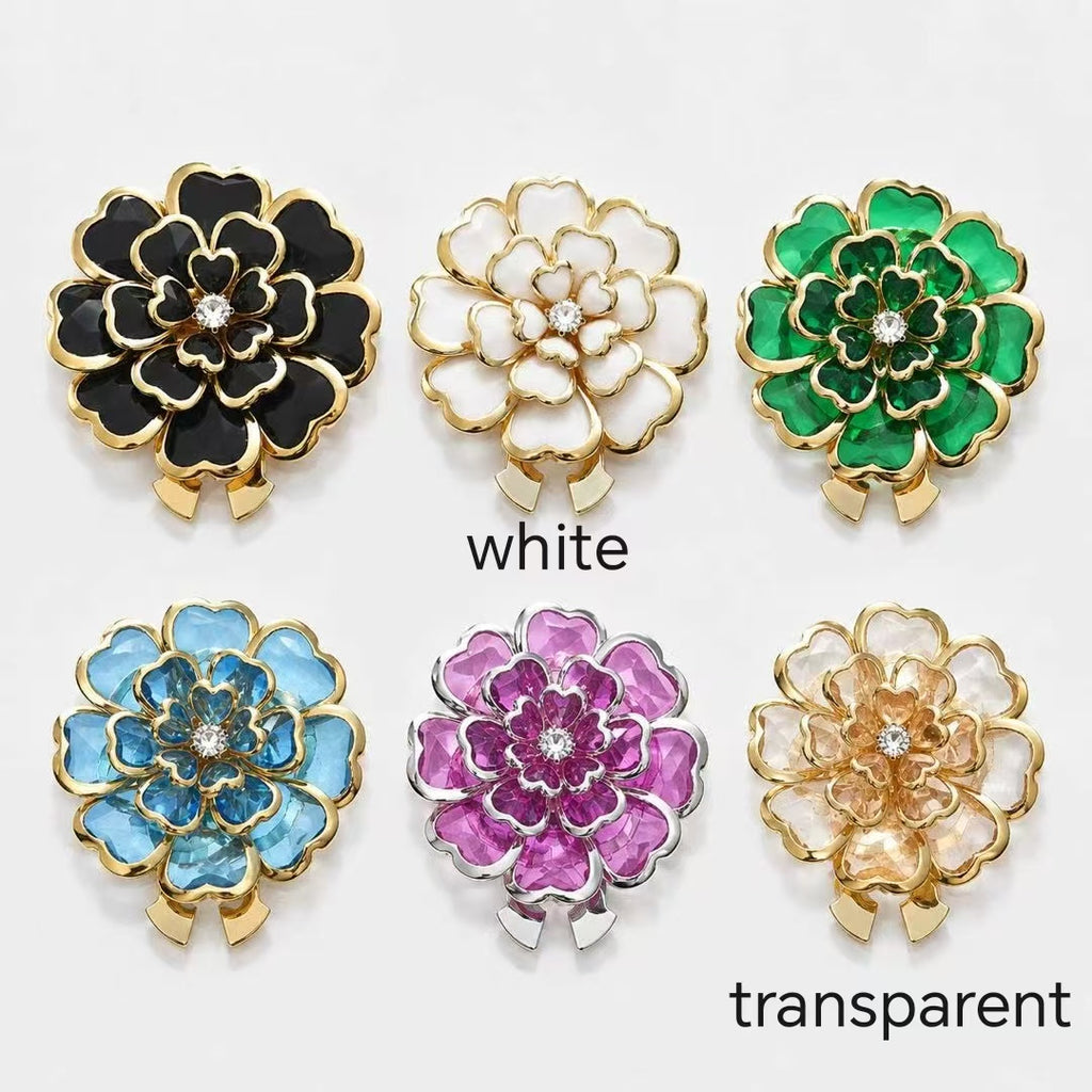 Decorative Flower Cufflinks Clip Rhinestone Men Women Casual Clothing Decoration Cuffs