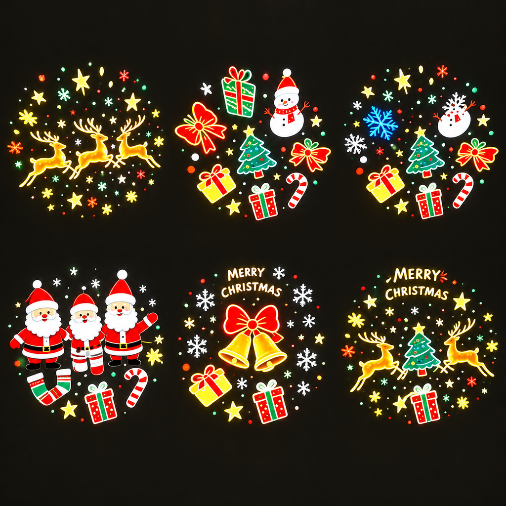 Christmas Projector Light –USB Flexible Tree Lamp with 6 Festive Patterns