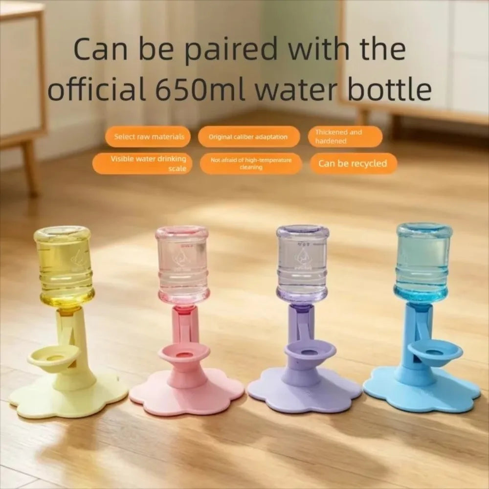 Adjustable Height Gravity Pet Water Dispenser – 640ml Automatic Water Bowl with Stable Anti-Tip Base for Cats & Small Dogs