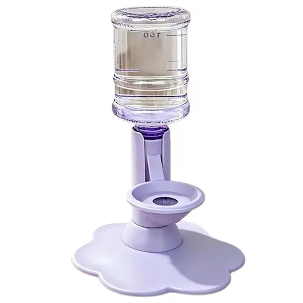 Adjustable Height Gravity Pet Water Dispenser – 640ml Automatic Water Bowl with Stable Anti-Tip Base for Cats & Small Dogs