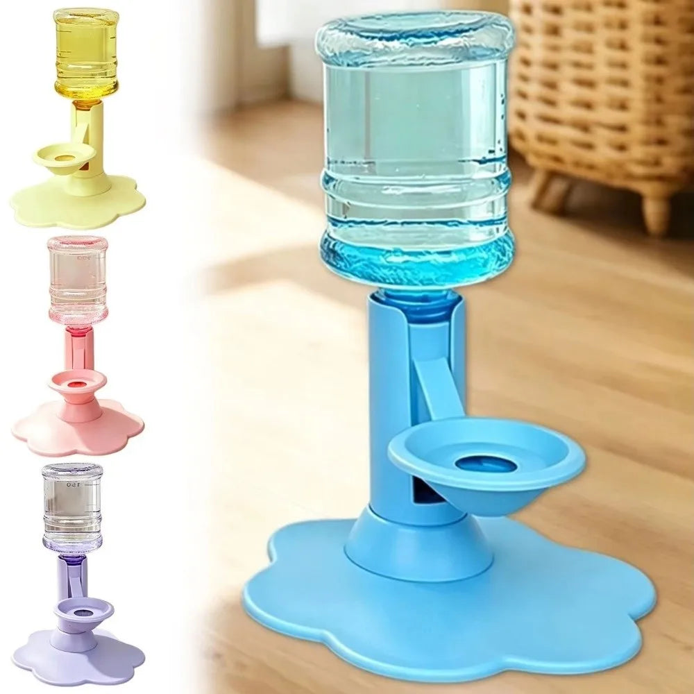 Adjustable Height Gravity Pet Water Dispenser – 640ml Automatic Water Bowl with Stable Anti-Tip Base for Cats & Small Dogs