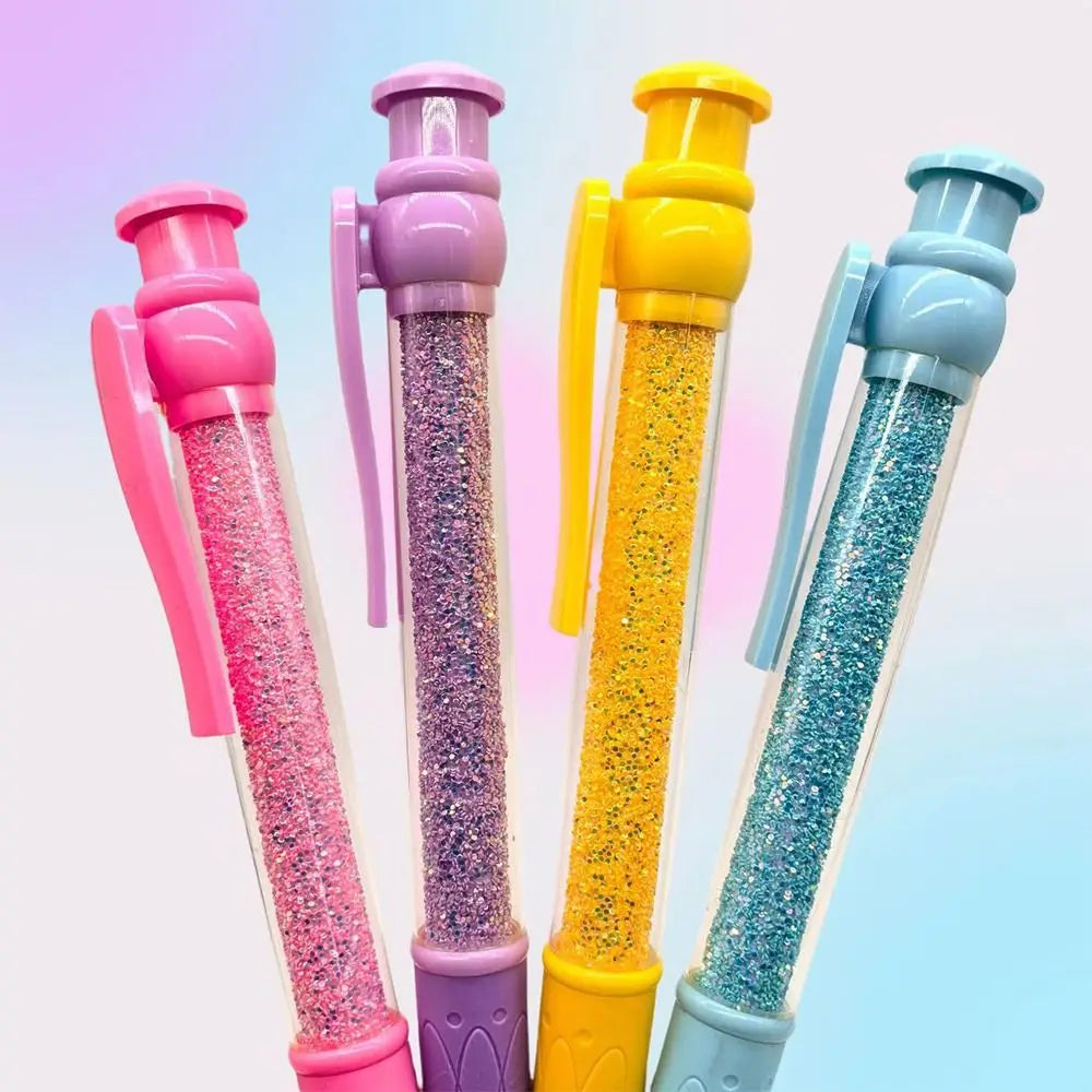 Giant 28CM Glitter Ballpoint Pen – Jumbo Click Pen with Transparent Sparkle Barrel & 0.7mm Black Ink