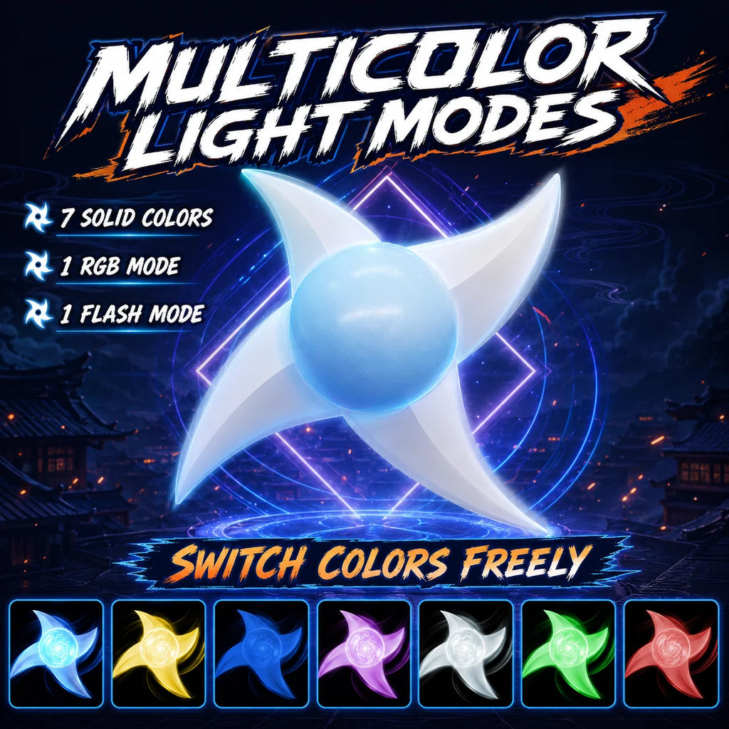 Ninja Spiral Light Sword Toy | 7 Color LED Rotating Blade Cosplay Prop | Anime Inspired Glow Weapon