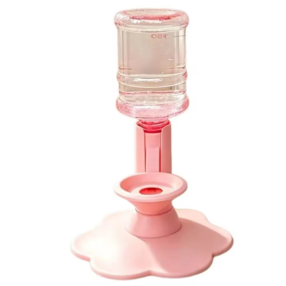 Adjustable Height Gravity Pet Water Dispenser – 640ml Automatic Water Bowl with Stable Anti-Tip Base for Cats & Small Dogs