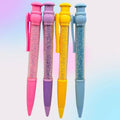 Giant 28CM Glitter Ballpoint Pen – Jumbo Click Pen with Transparent Sparkle Barrel & 0.7mm Black Ink