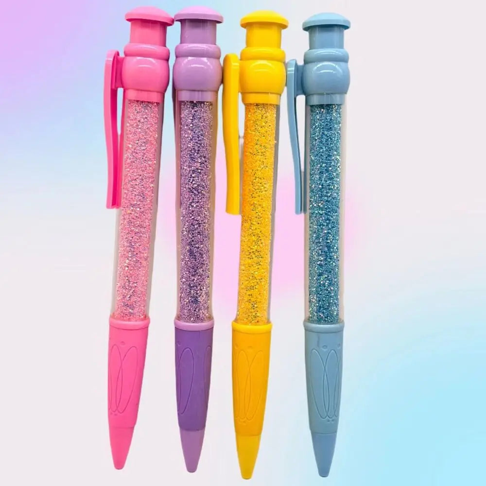 Giant 28CM Glitter Ballpoint Pen – Jumbo Click Pen with Transparent Sparkle Barrel & 0.7mm Black Ink