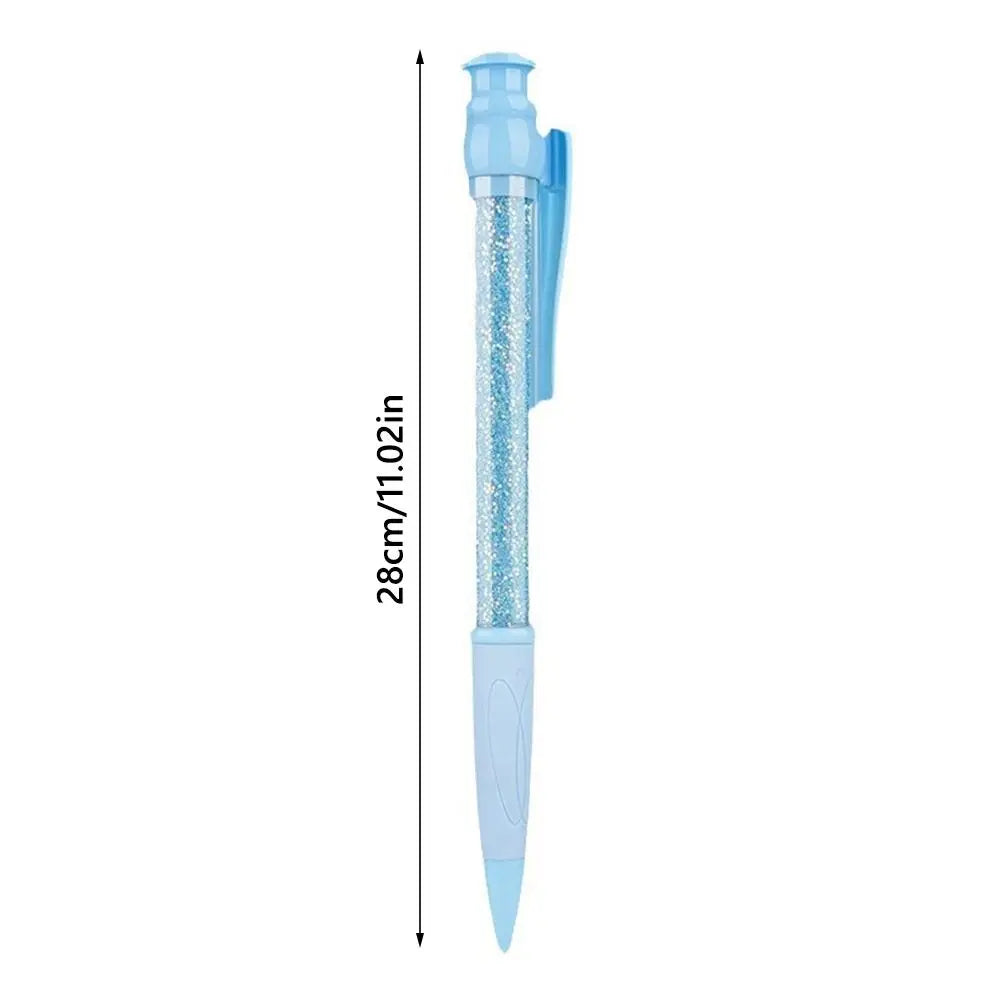 Giant 28CM Glitter Ballpoint Pen – Jumbo Click Pen with Transparent Sparkle Barrel & 0.7mm Black Ink
