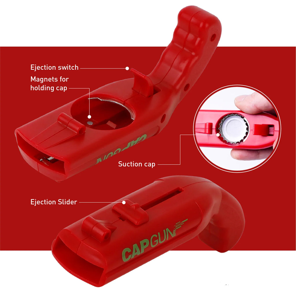 Cap Gun Bottle Opener – Fun Beer Cap Shooter for Parties & Bottle-Opening Games