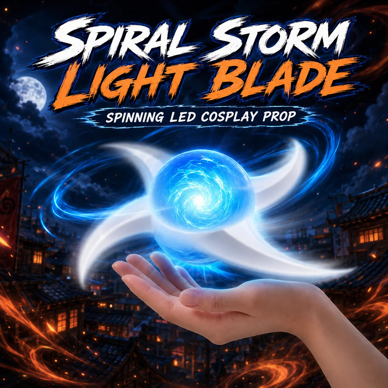 Ninja Spiral Light Sword Toy | 7 Color LED Rotating Blade Cosplay Prop | Anime Inspired Glow Weapon