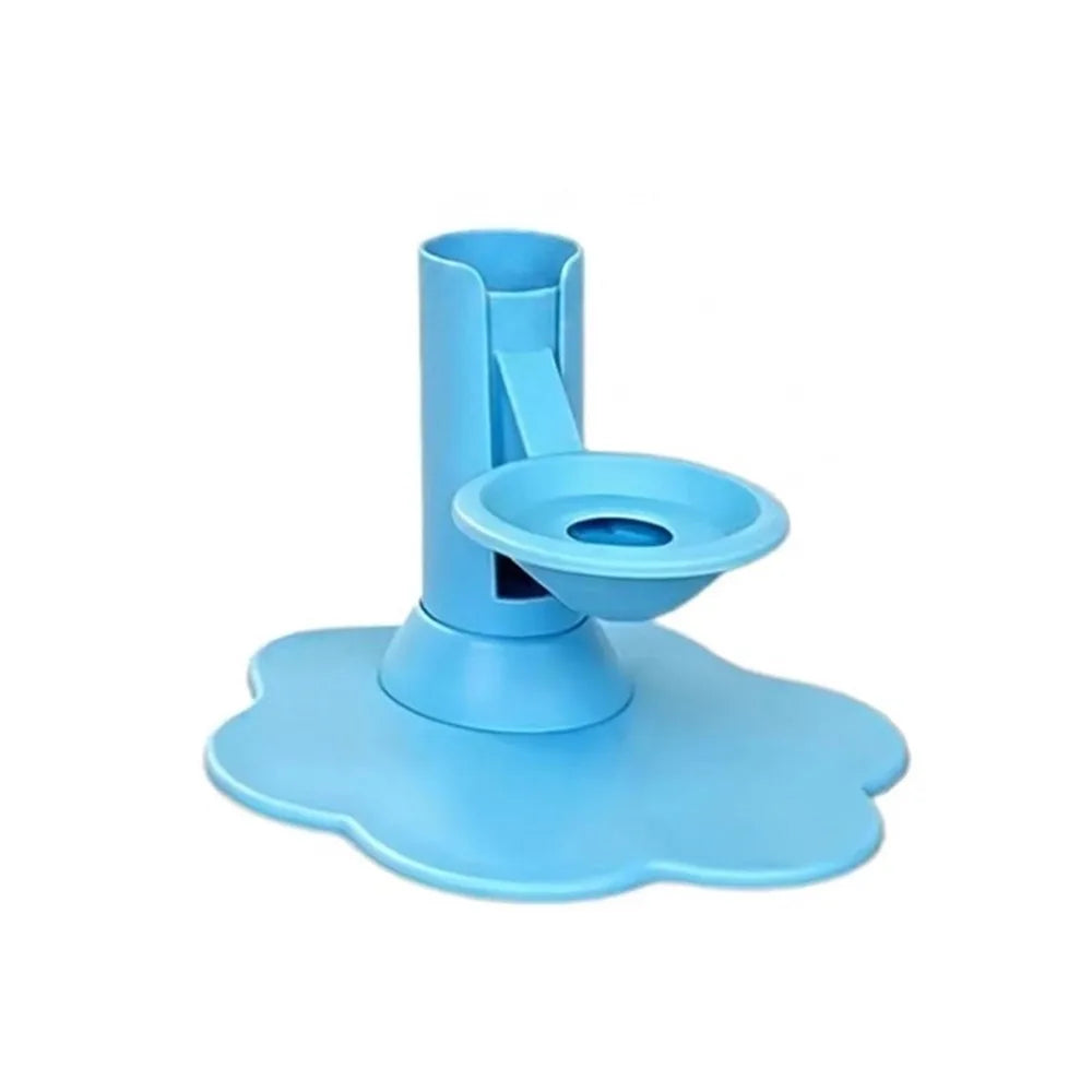Adjustable Height Gravity Pet Water Dispenser – 640ml Automatic Water Bowl with Stable Anti-Tip Base for Cats & Small Dogs