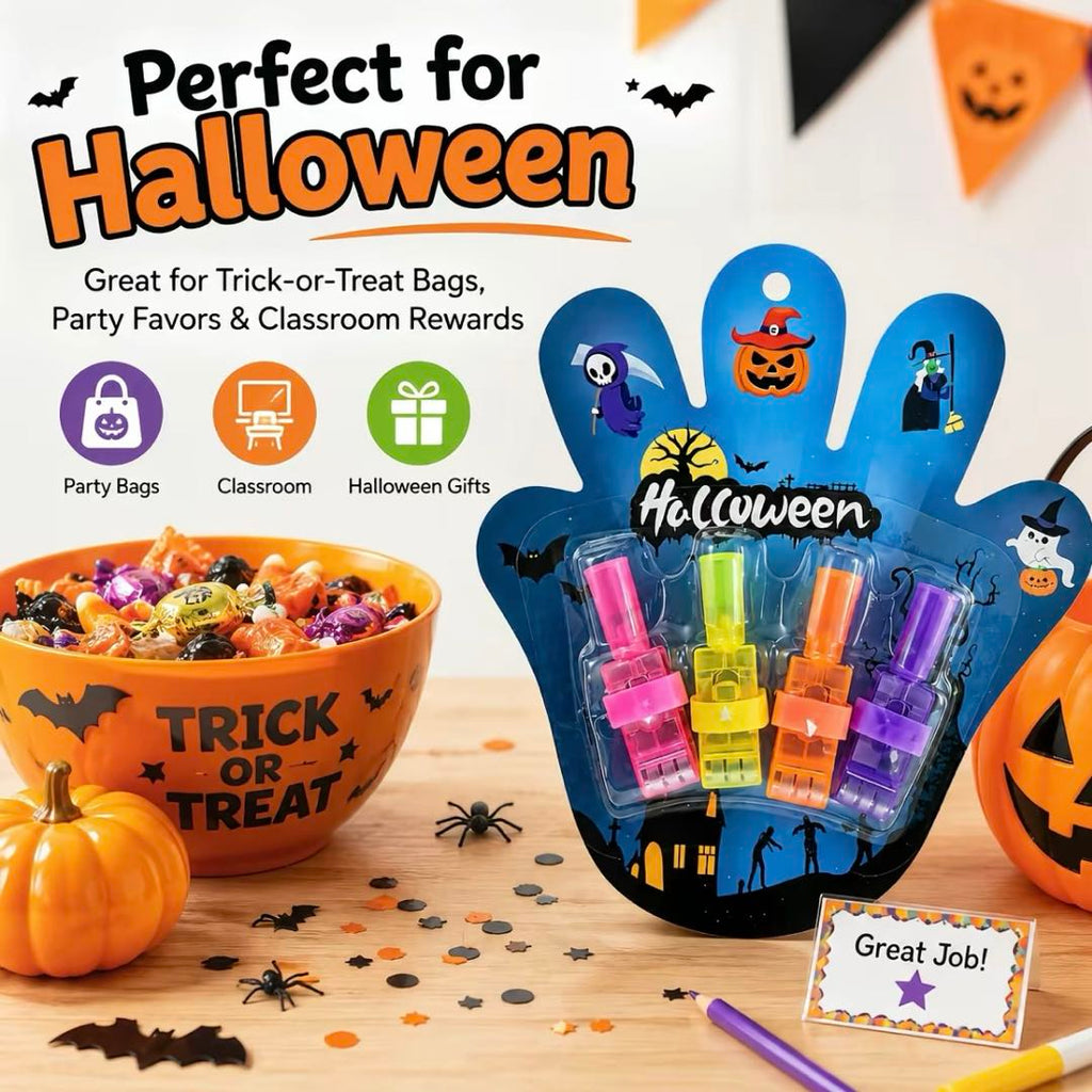 Halloween LED Finger Lights for Kids – 6/9/12 Set Flashing Finger Beam Lights for Trick or Treat, Party Favors & Classroom Rewards