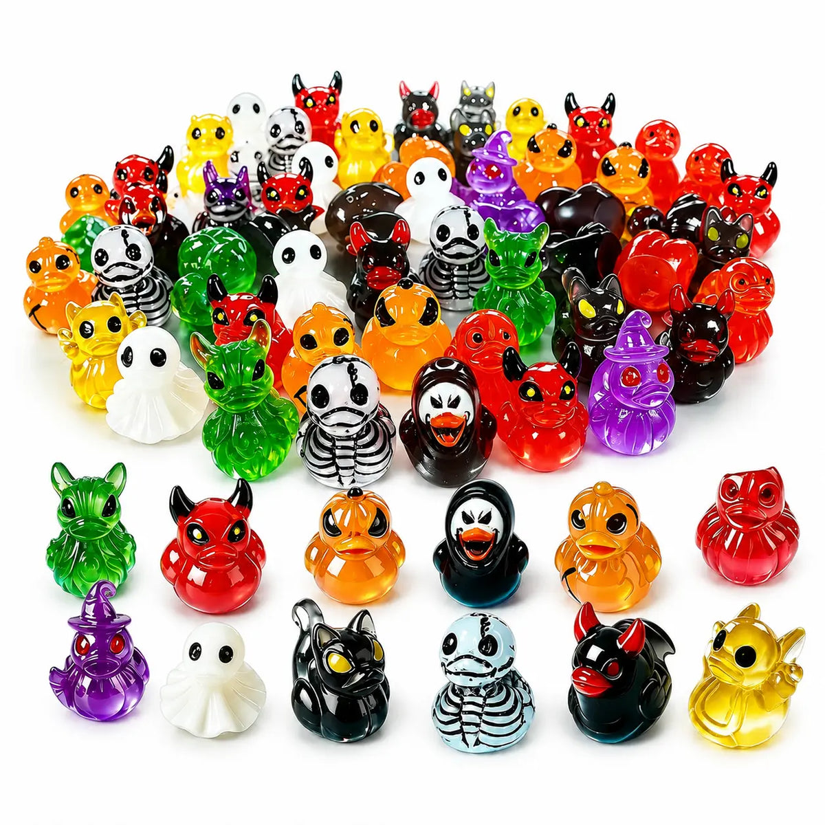 30-Piece Glow-in-the-Dark Halloween Duck Figurine Set