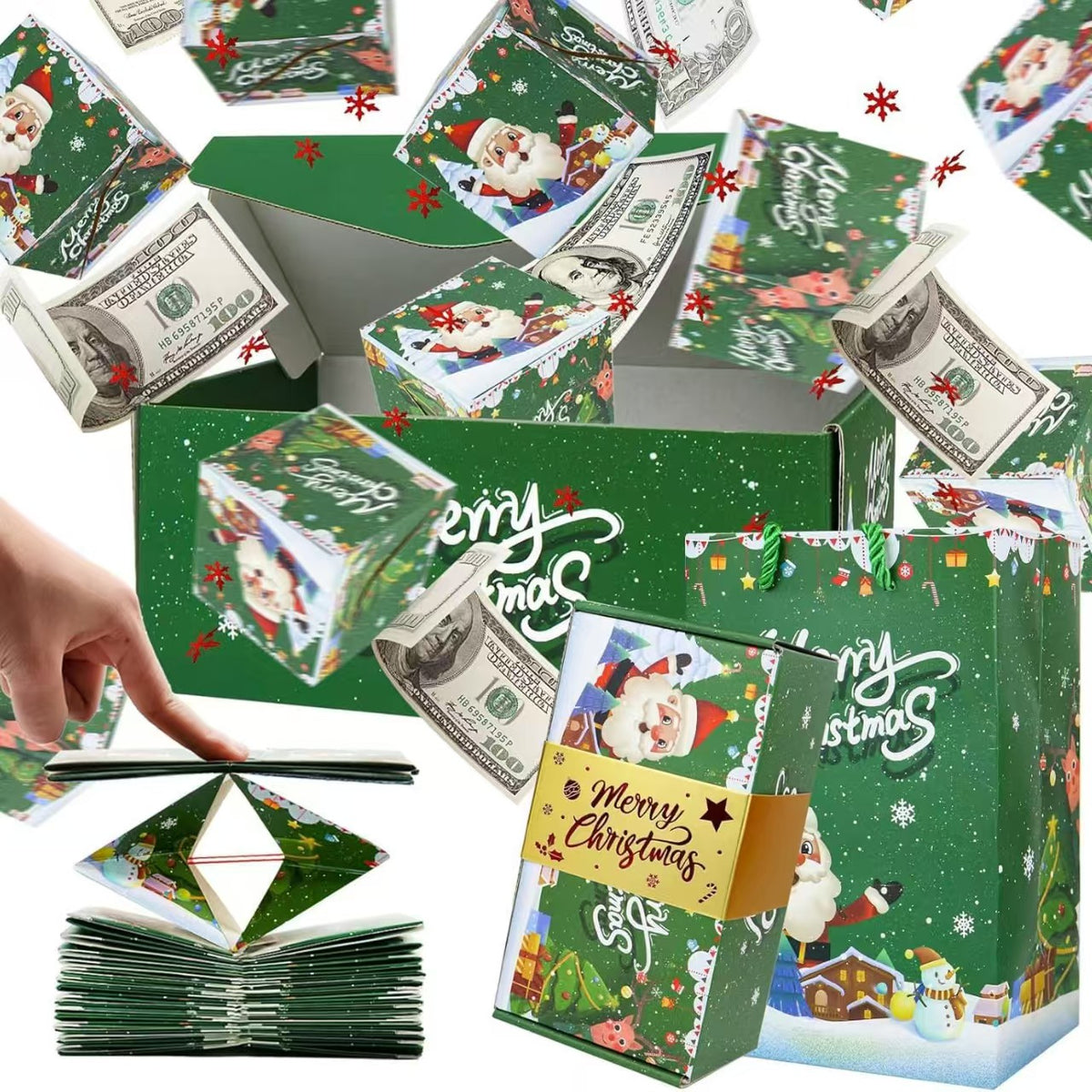 20 Bounces Surprise Explosion Gift Box Set with Flying Butterflies – Pop-Up Birthday Surprise Boxes with Gold Foil Belly Band for Birthday, Christmas & Valentine's Day