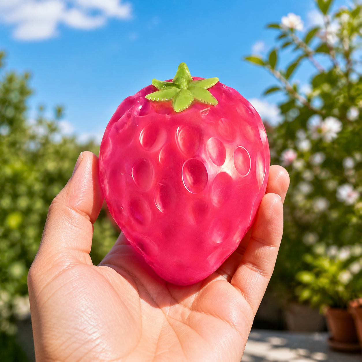 Sunshine Magic Giant Color-Changing Strawberry Squishy