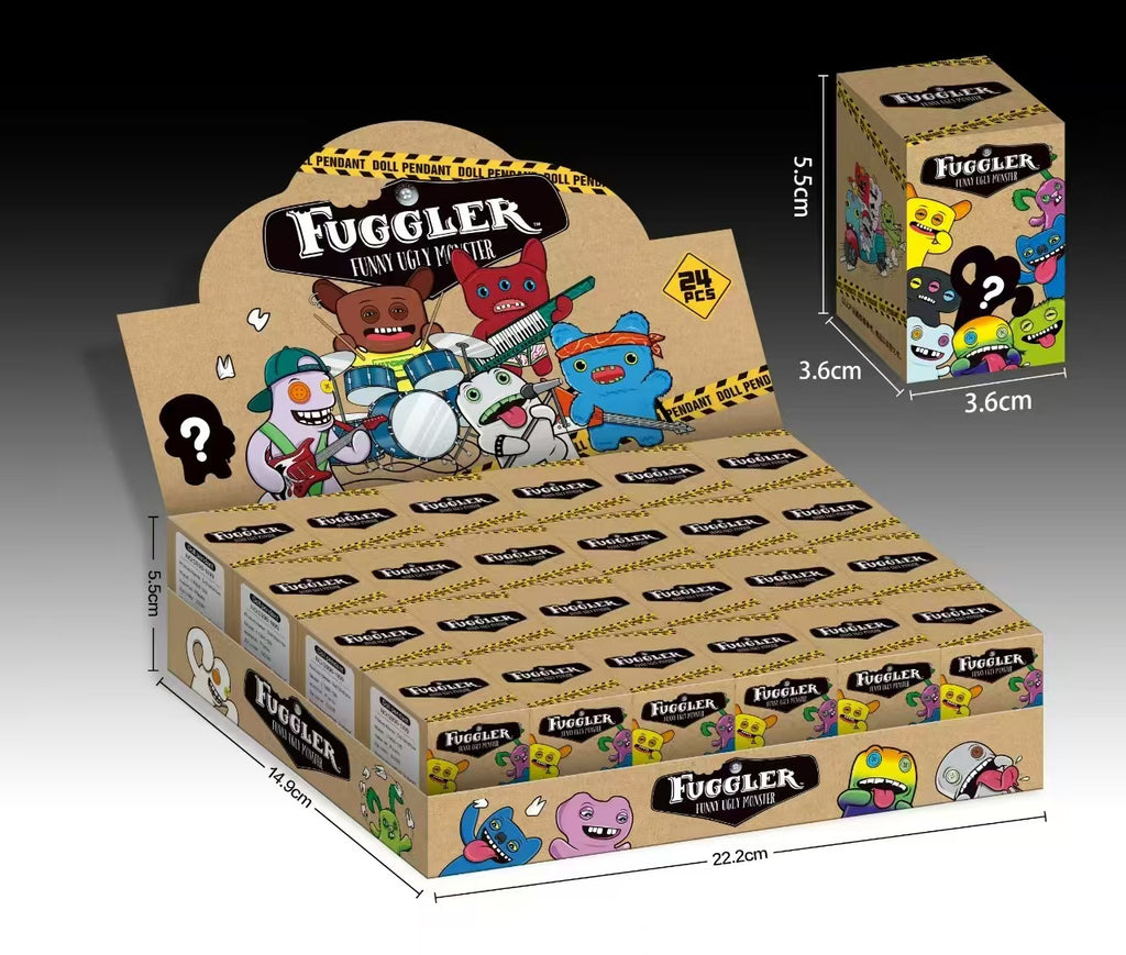 Fuggler-Inspired Ugly Monster Blind Box Keychain – Cute Weird PVC Backpack Charm, Surprise Collectible Figure Gift-1 × Full Display Box (24 Random Blind Boxes)