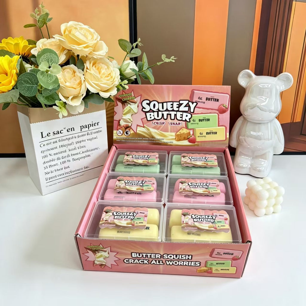 Butter Stick Crispy Shell Squishy Toy – Soft Squeeze Stress Relief Fidget, 1PC, 3PCS & 12PCS Box