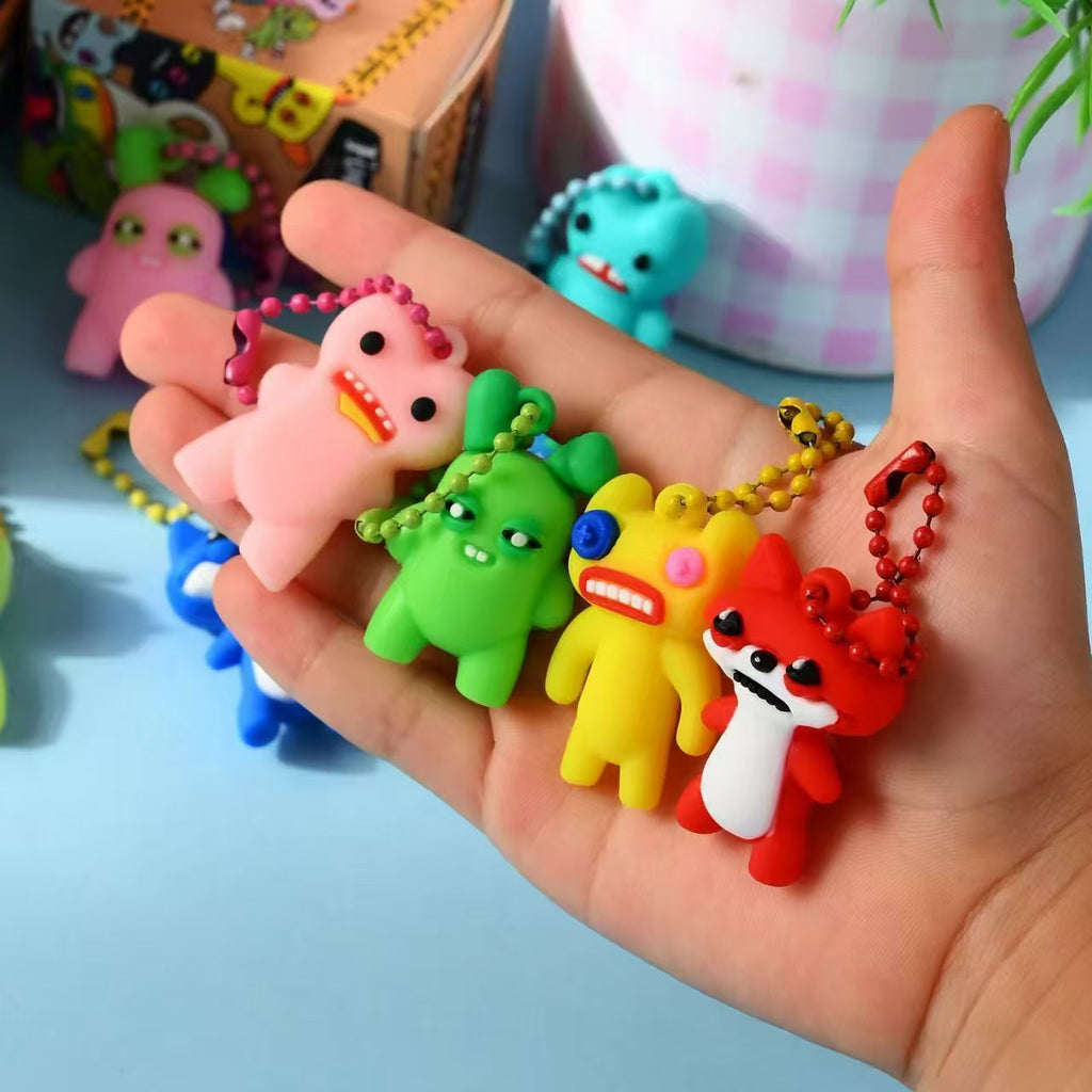 Fuggler-Inspired Ugly Monster Blind Box Keychain – Cute Weird PVC Backpack Charm, Surprise Collectible Figure Gift-1 × Full Display Box (24 Random Blind Boxes)