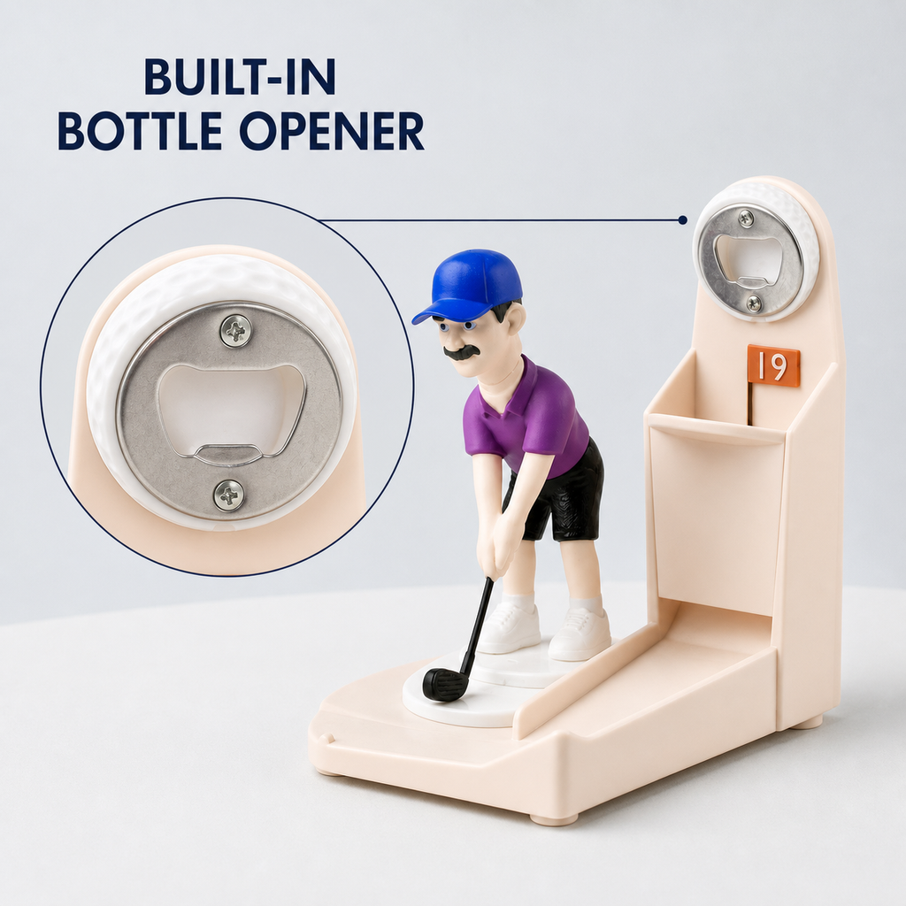 Golf Figurine Bottle Opener – Fun Bar Décor & Golfer Gift