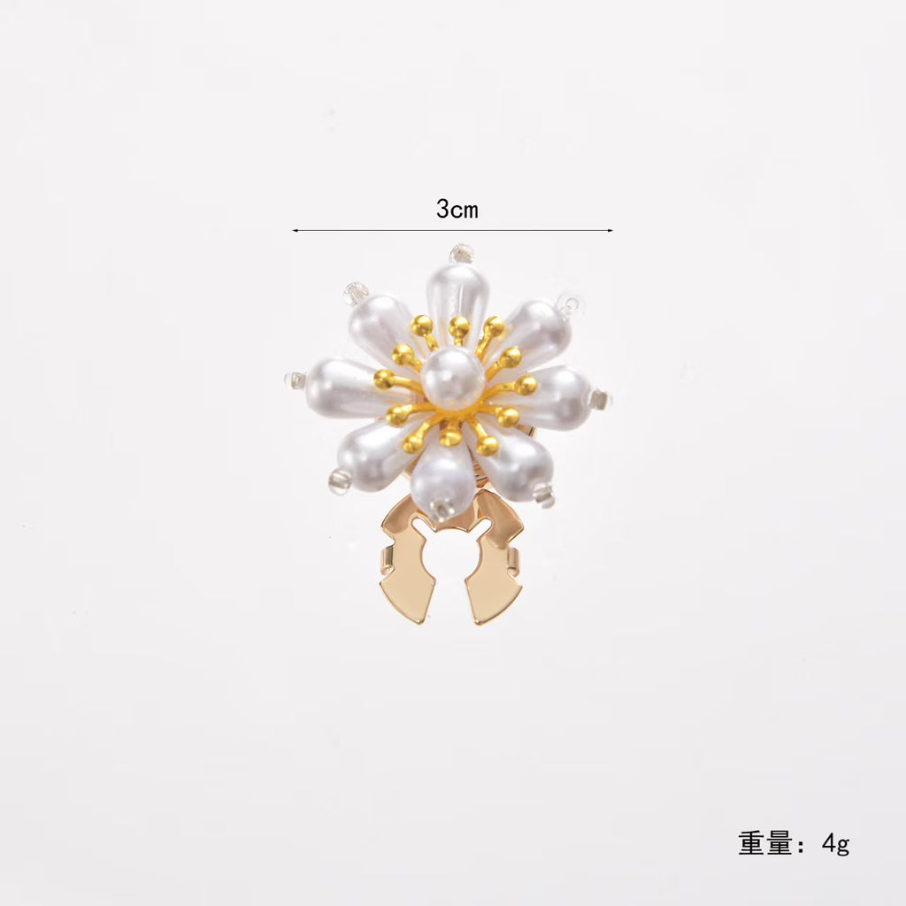 Decorative Flower Cufflinks Clip Rhinestone Men Women Casual Clothing Decoration Cuffs