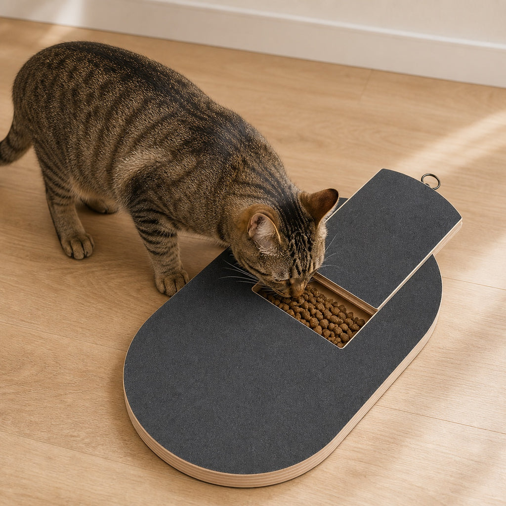 Treat-Reward Nail Filing Board for Dogs & Cats – Wooden Scratch Pad with Hidden Treat Compartment for Stress-Free Pet Nail Care