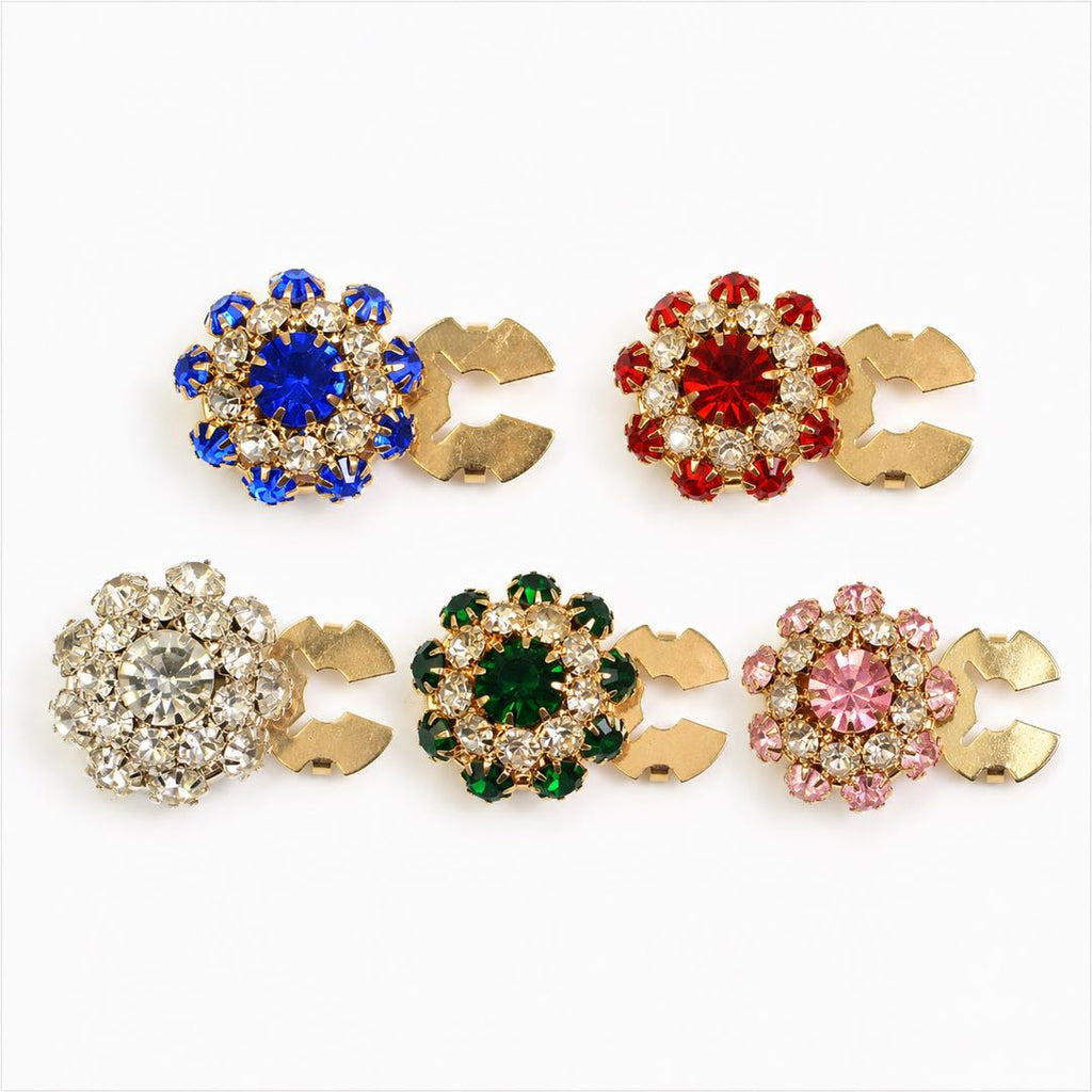 Decorative Flower Cufflinks Clip Rhinestone Men Women Casual Clothing Decoration Cuffs