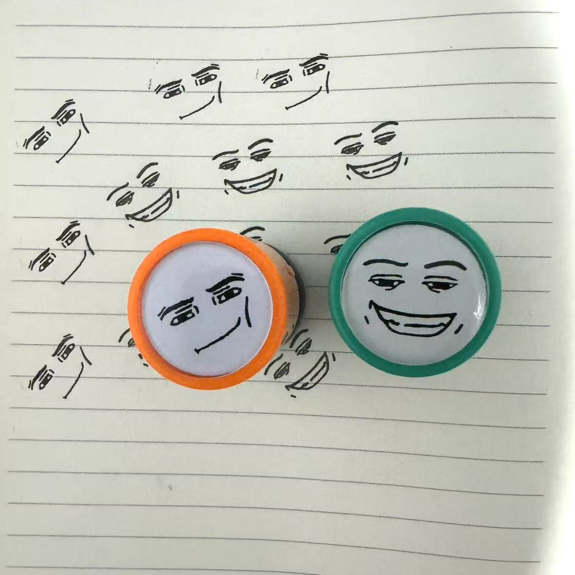 Funny Face Press Stamp – Hilarious Meme Expression Stamp for Notes, Journaling & Everyday Fun