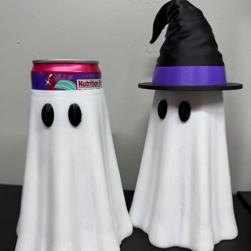 3D Ghost Can Holder – Cute Halloween Can Cooler Sleeve for all most Cans, Reusable Drink Insulator & Spooky Party Decoration
