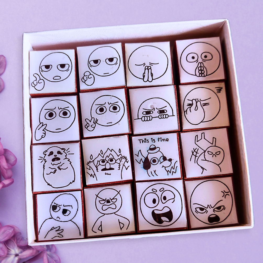 Drama and Chaos 16-piece Doodly Stamps mini stamp set